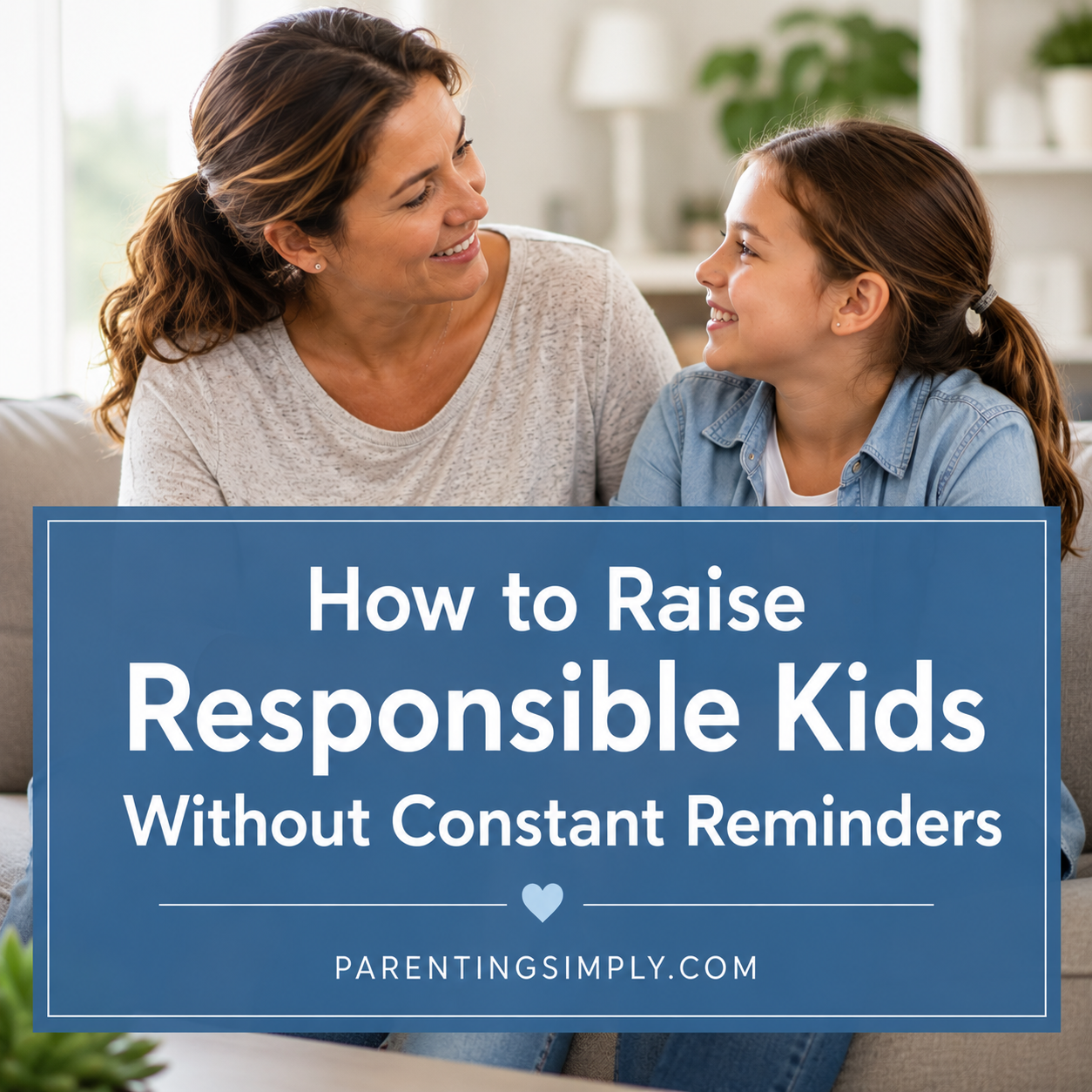 Mother teaching child to be responsible