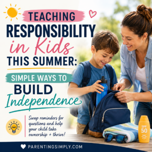 Mom and Son Teaching Responsibility